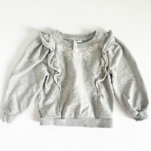 Janie and Jack Other - Janie and Jack Girls Floral Embroidered Ruffle Shabby Chic Sweatshirt Size‎ 4